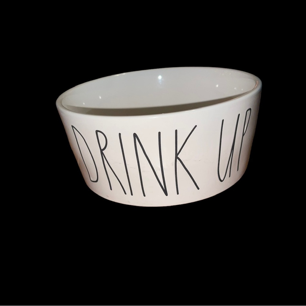 White Ceramic Dog Bowl By Rae Dunn